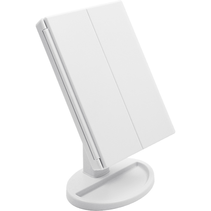 Makeup Mirror With LED Light Standing Mirror Magnifying Tri-Fold Touch V63-832231