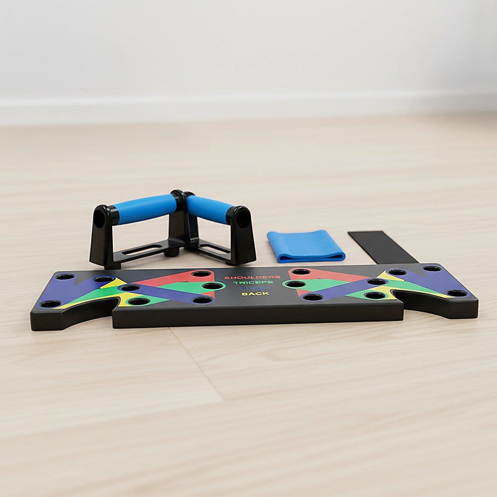 9 in 1 Push Up Board Yoga Bands Fitness Workout Train Gym Exercise Pushup Stand V63-832261