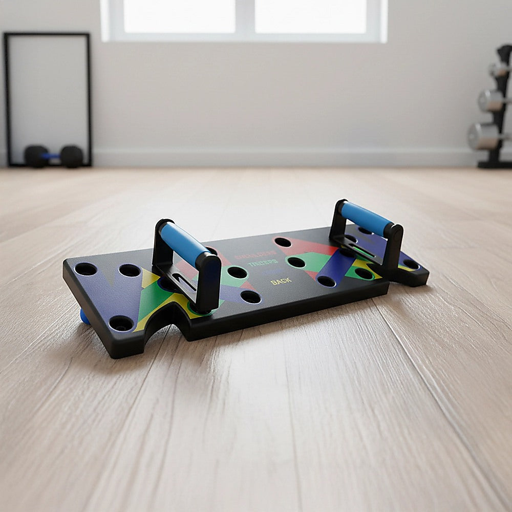 9 in 1 Push Up Board Yoga Bands Fitness Workout Train Gym Exercise Pushup Stand V63-832261