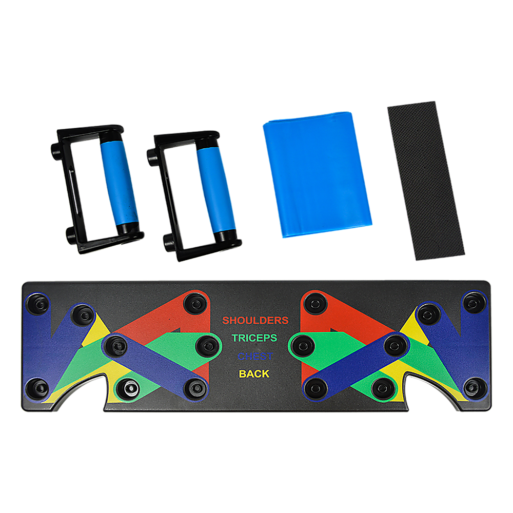 9 in 1 Push Up Board Yoga Bands Fitness Workout Train Gym Exercise Pushup Stand V63-832261