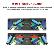 9 in 1 Push Up Board Yoga Bands Fitness Workout Train Gym Exercise Pushup Stand V63-832261