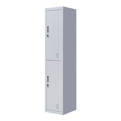 2-Door Vertical Locker for Office Gym Shed School Home Storage V63-832421