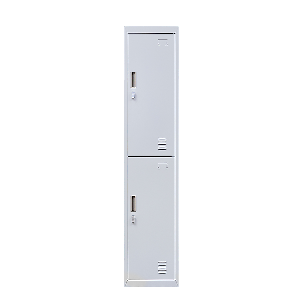 2-Door Vertical Locker for Office Gym Shed School Home Storage V63-832421