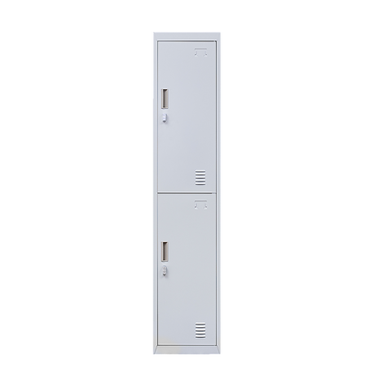 2-Door Vertical Locker for Office Gym Shed School Home Storage V63-832421