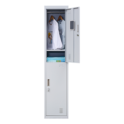 2-Door Vertical Locker for Office Gym Shed School Home Storage V63-832421