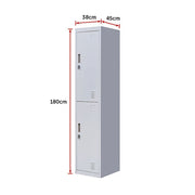 2-Door Vertical Locker for Office Gym Shed School Home Storage V63-832421