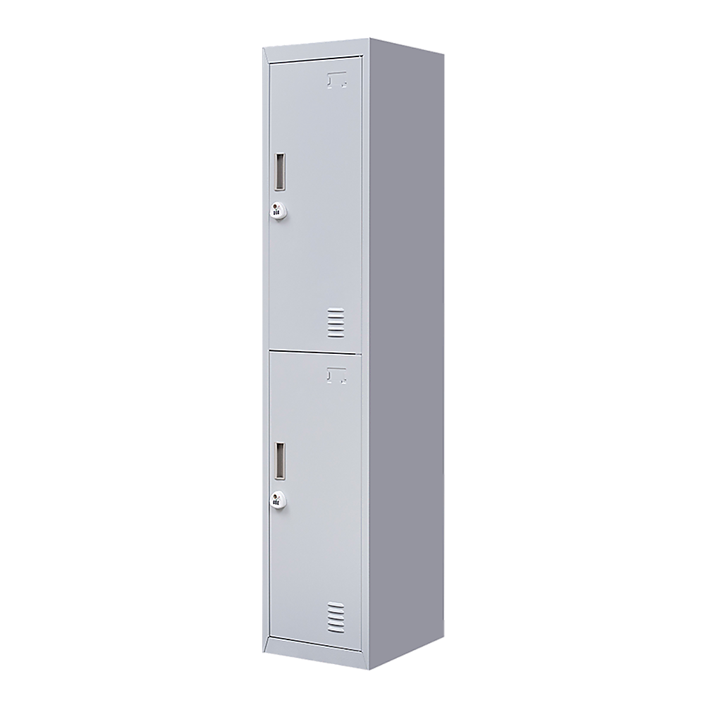 2-Door Vertical Locker for Office Gym Shed School Home Storage V63-832431