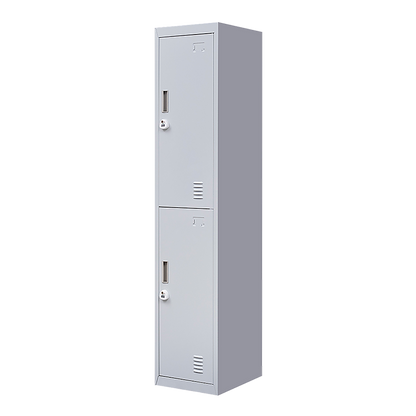 2-Door Vertical Locker for Office Gym Shed School Home Storage V63-832431