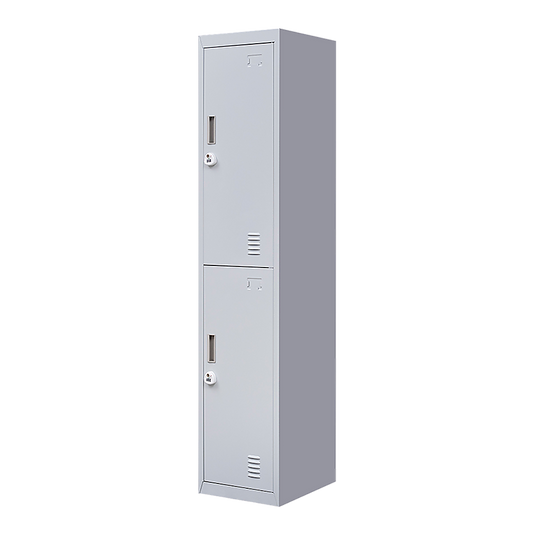 2-Door Vertical Locker for Office Gym Shed School Home Storage V63-832431