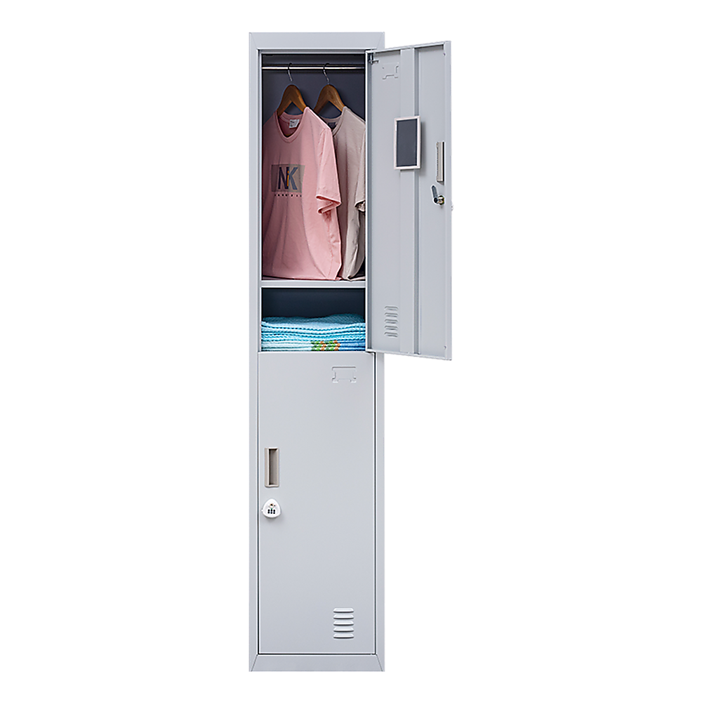 2-Door Vertical Locker for Office Gym Shed School Home Storage V63-832431