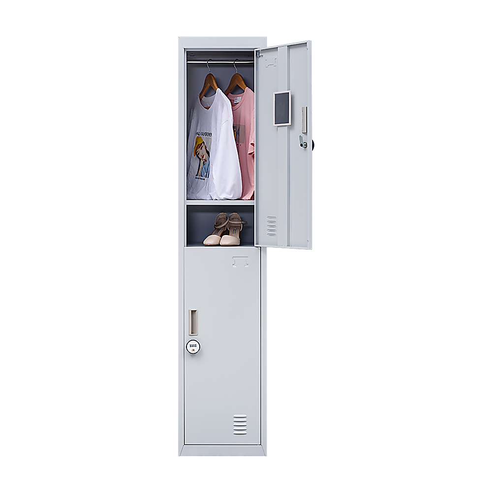 2-Door Vertical Locker for Office Gym Shed School Home Storage V63-832441