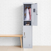 2-Door Vertical Locker for Office Gym Shed School Home Storage V63-832441