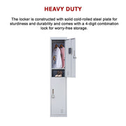 2-Door Vertical Locker for Office Gym Shed School Home Storage V63-832441