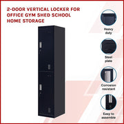 2-Door Vertical Locker for Office Gym Shed School Home Storage V63-832451