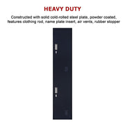 2-Door Vertical Locker for Office Gym Shed School Home Storage V63-832461