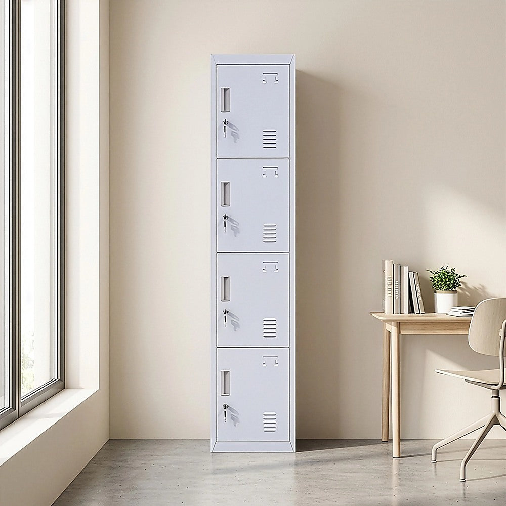 4-Door Vertical Locker for Office Gym Shed School Home Storage V63-832501