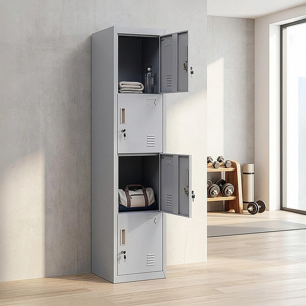4-Door Vertical Locker for Office Gym Shed School Home Storage V63-832501