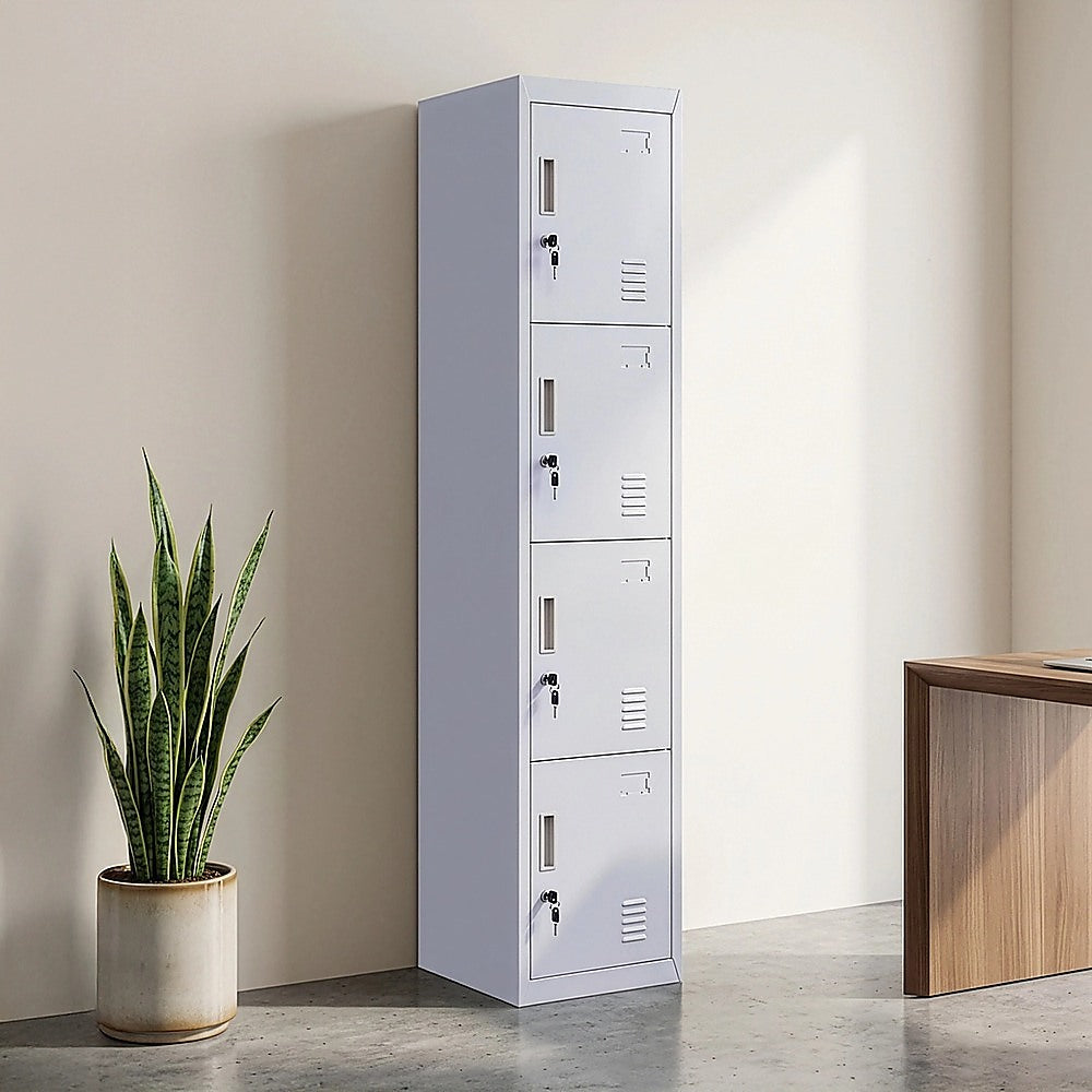4-Door Vertical Locker for Office Gym Shed School Home Storage V63-832501