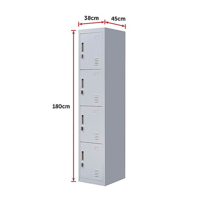 4-Door Vertical Locker for Office Gym Shed School Home Storage V63-832511