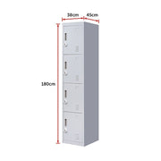 4-Door Vertical Locker for Office Gym Shed School Home Storage V63-832521