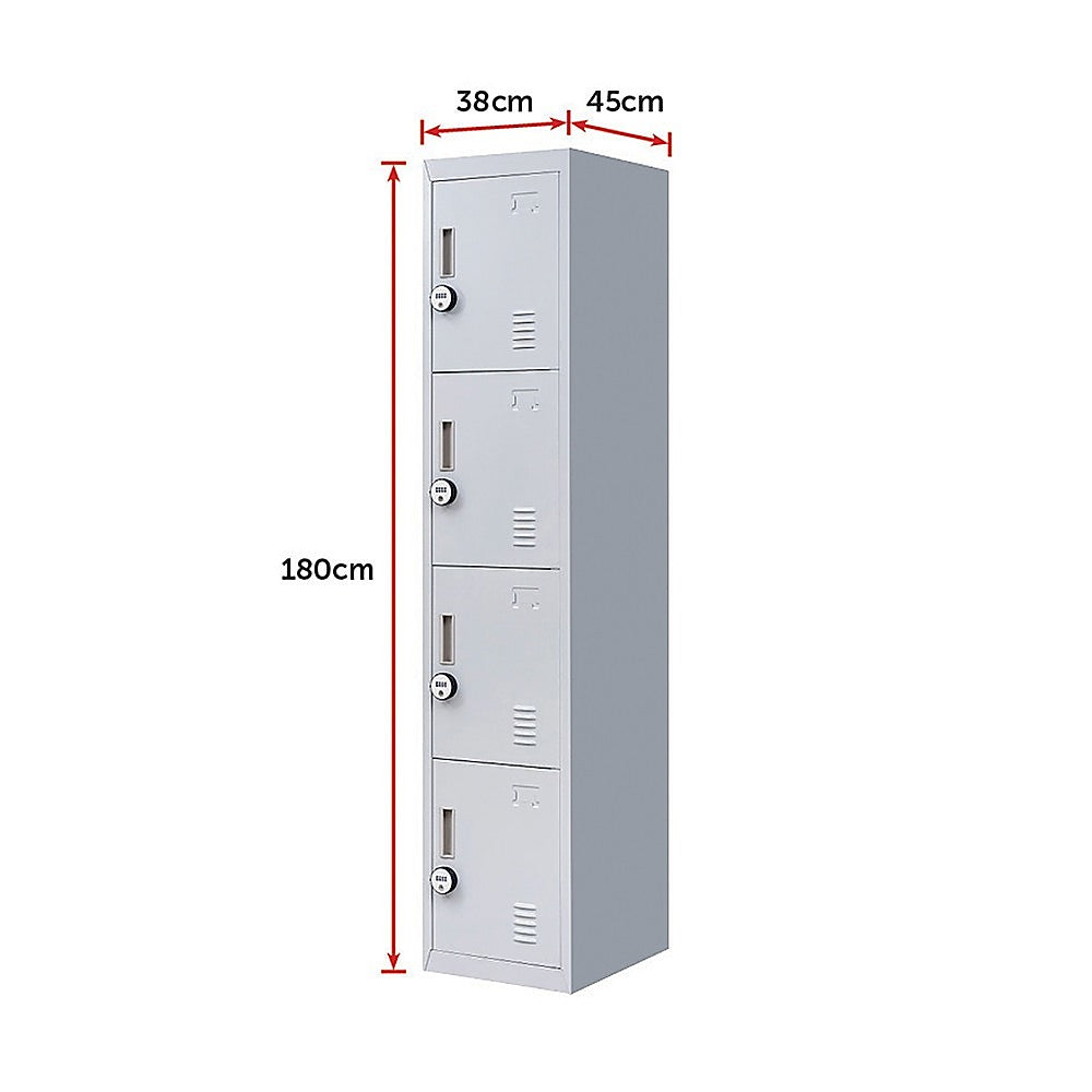 4-Door Vertical Locker for Office Gym Shed School Home Storage V63-832531