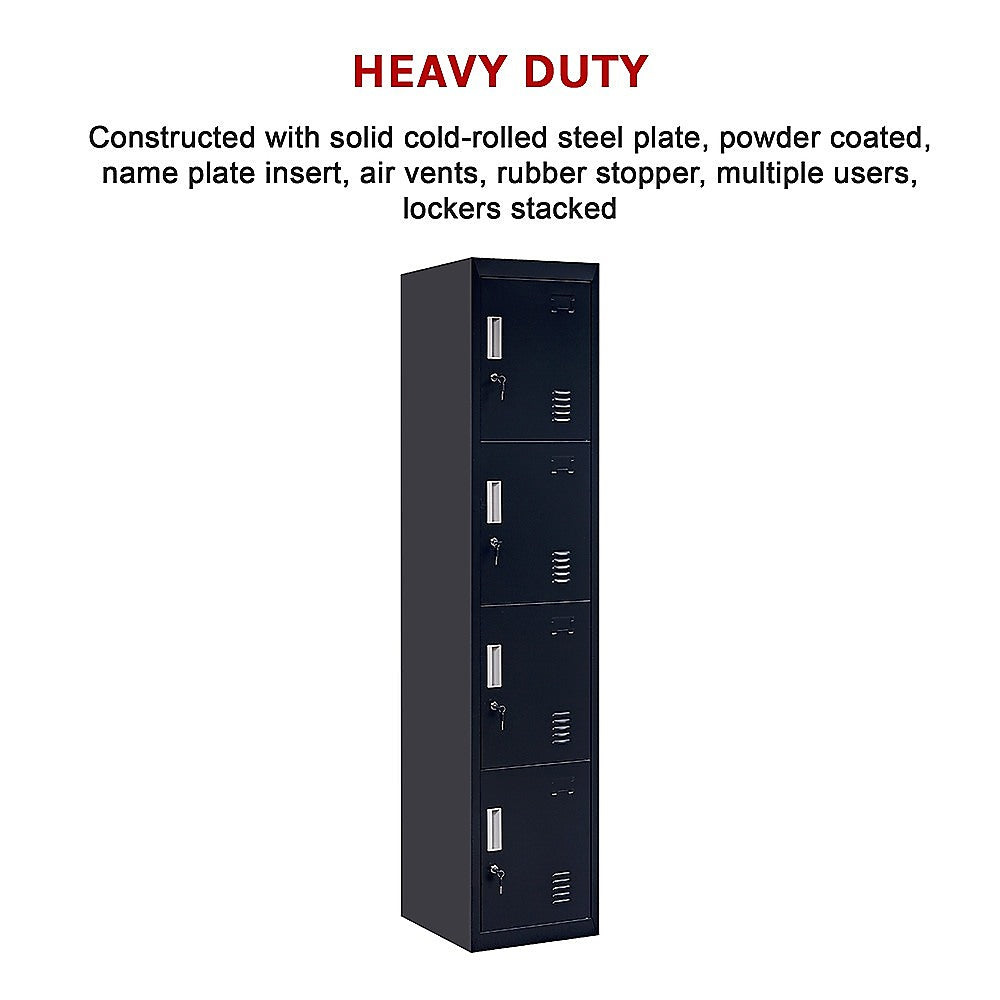 4-Door Vertical Locker for Office Gym Shed School Home Storage V63-832541