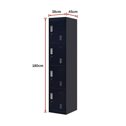 4-Door Vertical Locker for Office Gym Shed School Home Storage V63-832541