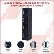 4-Door Vertical Locker for Office Gym Shed School Home Storage V63-832561