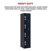 4-Door Vertical Locker for Office Gym Shed School Home Storage V63-832561