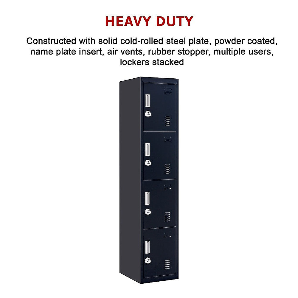 4-Door Vertical Locker for Office Gym Shed School Home Storage V63-832561