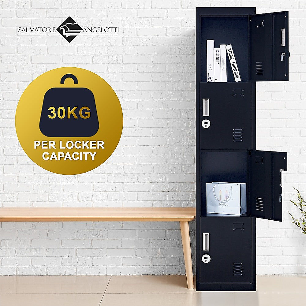4-Door Vertical Locker for Office Gym Shed School Home Storage V63-832571
