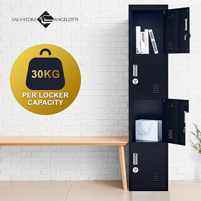 4-Door Vertical Locker for Office Gym Shed School Home Storage V63-832571