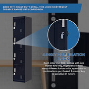 4-Door Vertical Locker for Office Gym Shed School Home Storage V63-832571