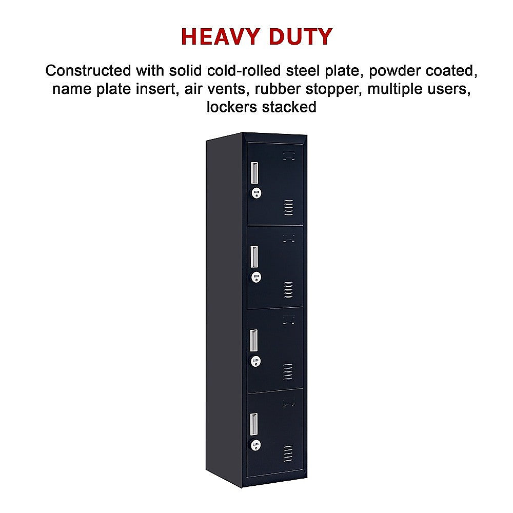 4-Door Vertical Locker for Office Gym Shed School Home Storage V63-832571