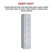 6-Door Locker for Office Gym Shed School Home Storage V63-832691