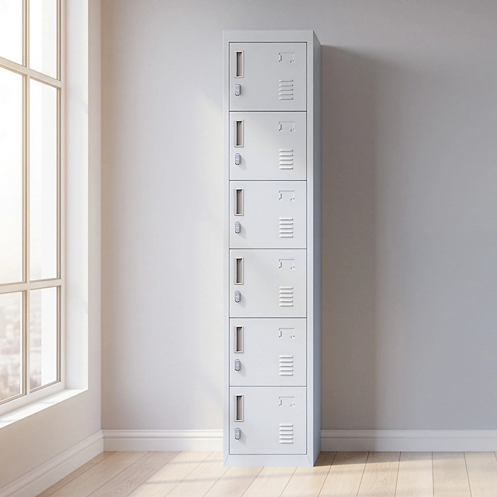 6-Door Locker for Office Gym Shed School Home Storage V63-832691