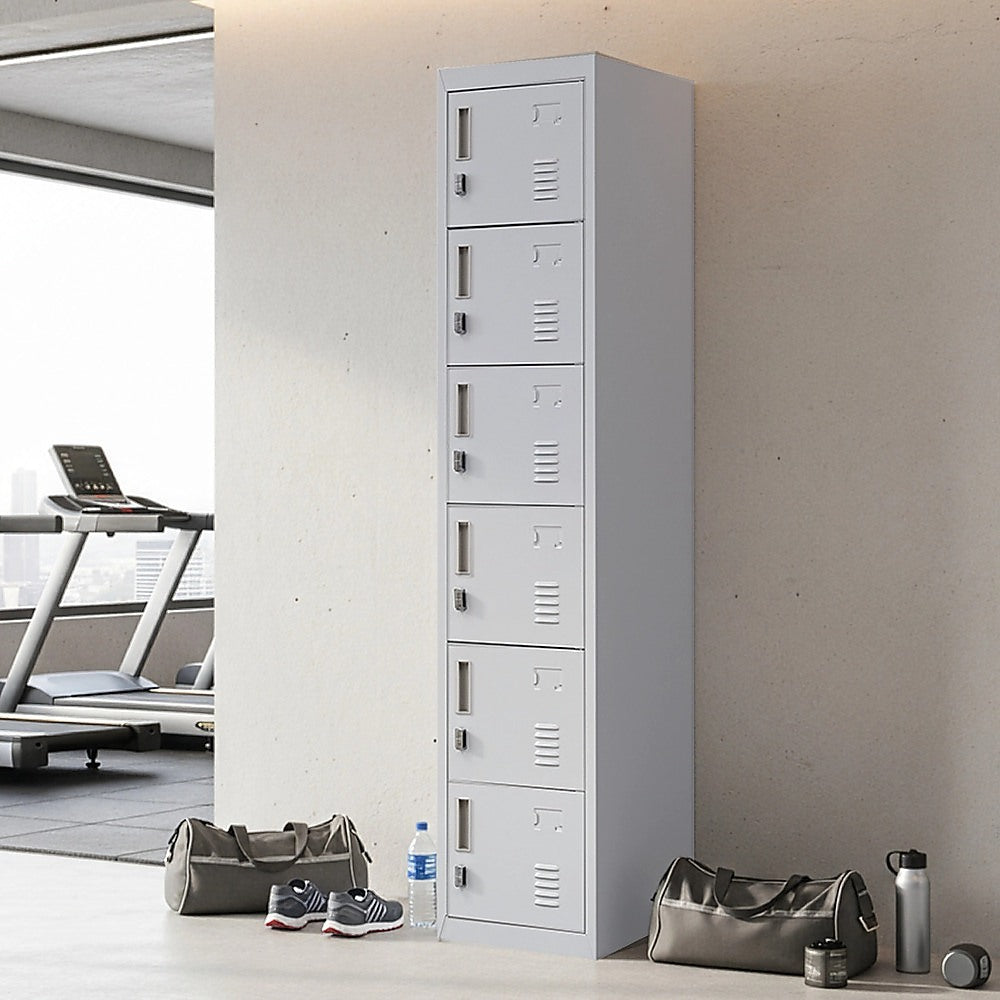 6-Door Locker for Office Gym Shed School Home Storage V63-832691