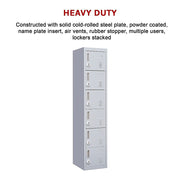 6-Door Locker for Office Gym Shed School Home Storage V63-832701