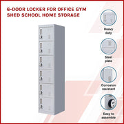 6-Door Locker for Office Gym Shed School Home Storage V63-832711
