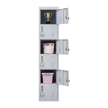6-Door Locker for Office Gym Shed School Home Storage V63-832711