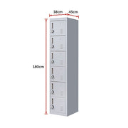 6-Door Locker for Office Gym Shed School Home Storage V63-832711