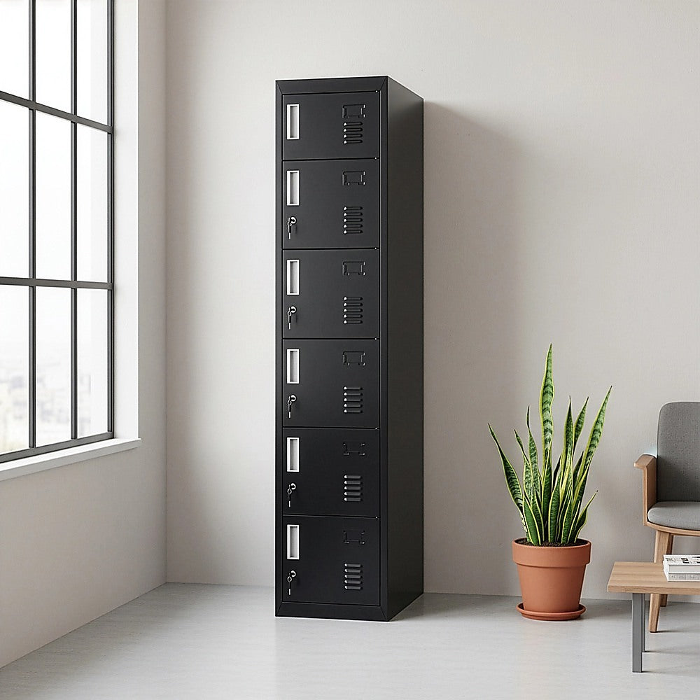 6-Door Locker for Office Gym Shed School Home Storage V63-832721