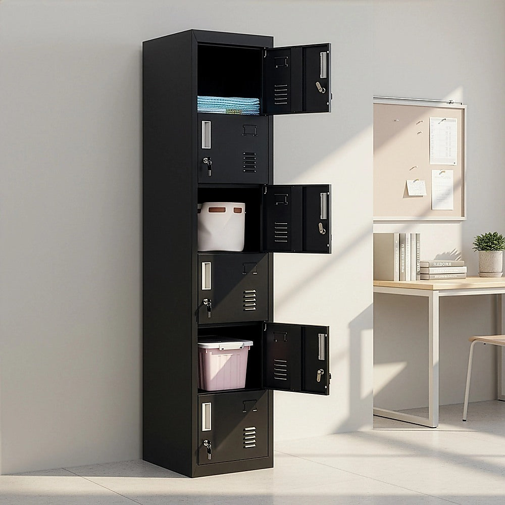 6-Door Locker for Office Gym Shed School Home Storage V63-832721