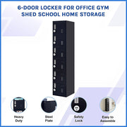 6-Door Locker for Office Gym Shed School Home Storage V63-832751