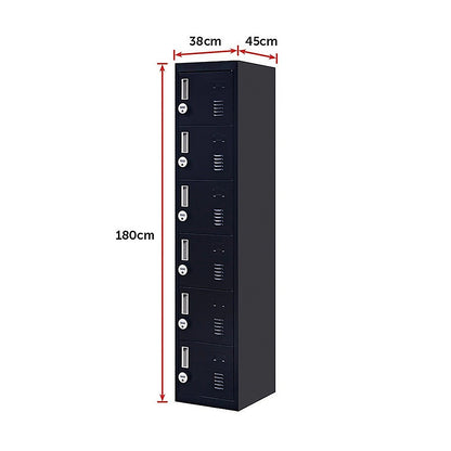 6-Door Locker for Office Gym Shed School Home Storage V63-832751