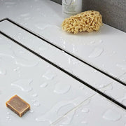 1000mm Tile Insert Bathroom Shower Stainless Steel Grate Drain w/Centre outlet Floor Waste V63-832781