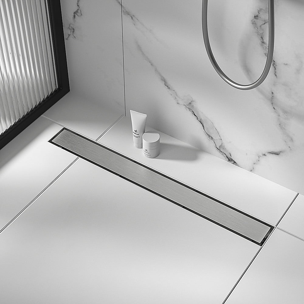 1200mm Tile Insert Bathroom Shower Stainless Steel Grate Drain w/Centre outlet Floor Waste V63-832791