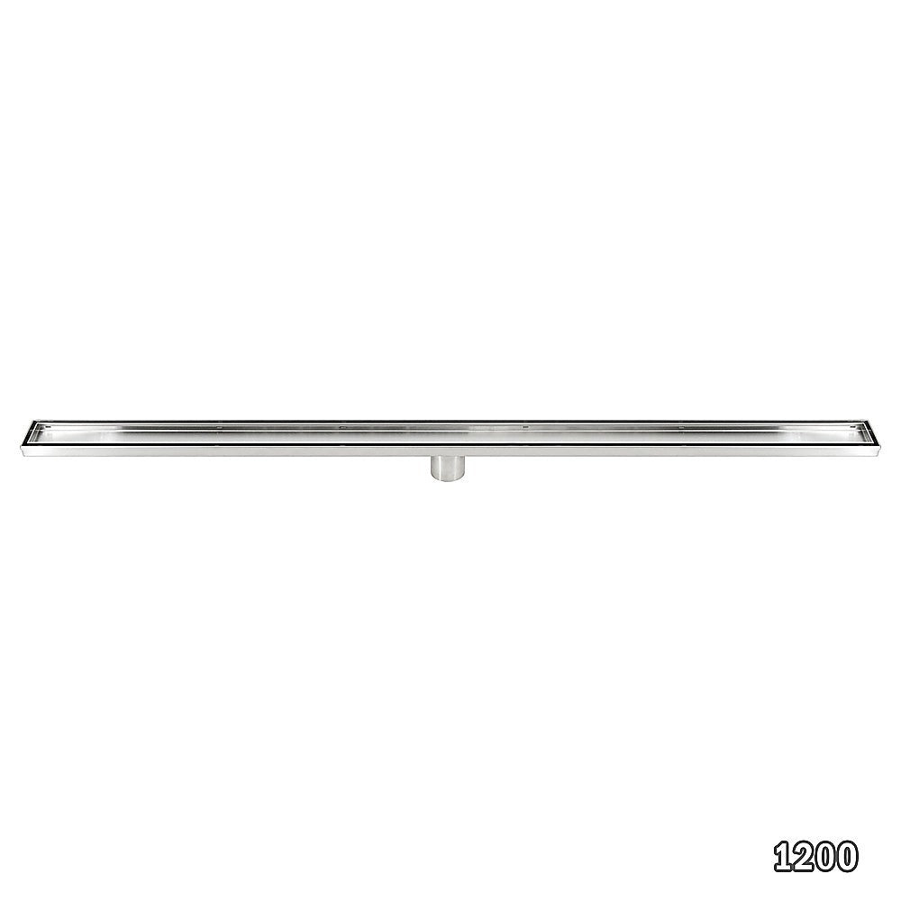 1200mm Tile Insert Bathroom Shower Stainless Steel Grate Drain w/Centre outlet Floor Waste V63-832791