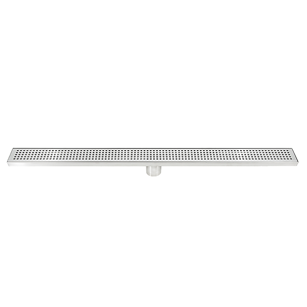 900mm Bathroom Shower Stainless Steel Grate Drain w/Centre outlet Floor Waste Square Pattern V63-832811