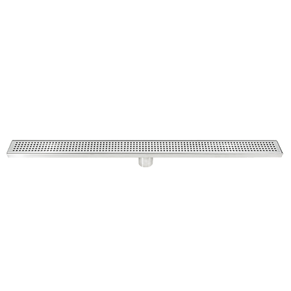 900mm Bathroom Shower Stainless Steel Grate Drain w/Centre outlet Floor Waste Square Pattern V63-832811